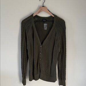 Torrid Olive Button-Up Cardigan